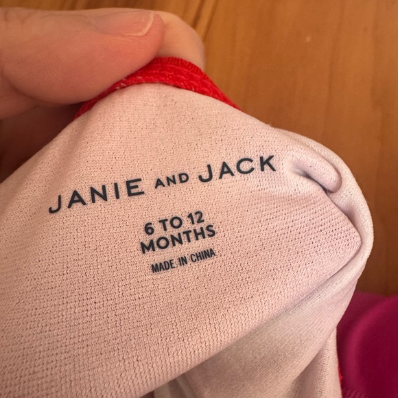 Janie and Jack Red & Pink Striped One-Piece Swim Set with Cherry Appliqué - Picture 3 of 4